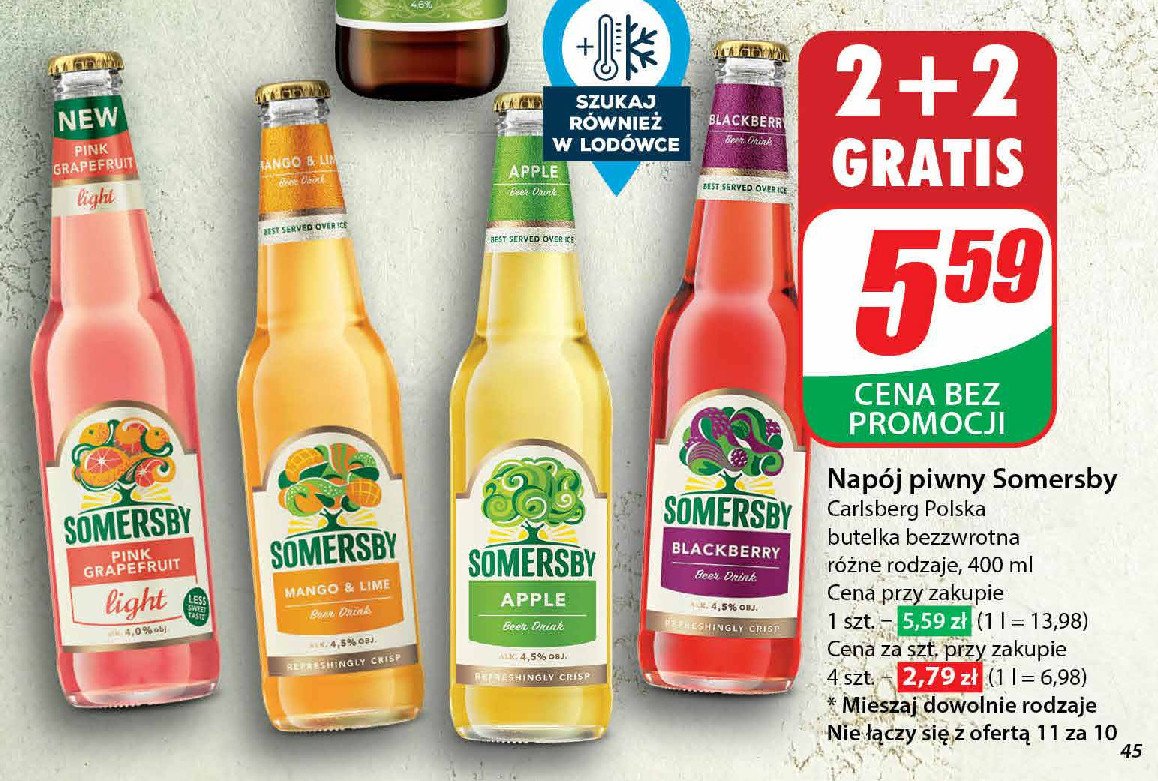 Piwo Somersby Blackberry promocja w Dino