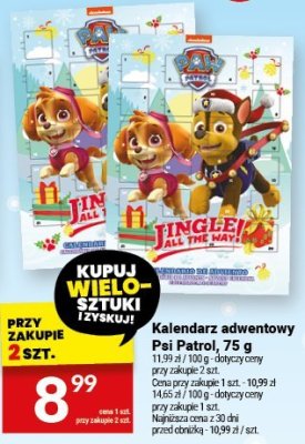 Kalendarz adwentowy Psi Patrol, 75 g promocja w Twój Market