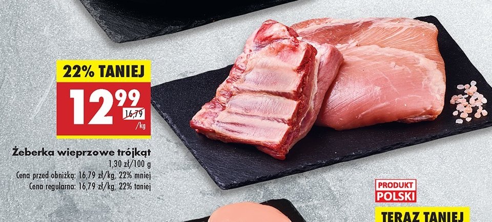 Żeberka wieprzowe trójkąty promocja w Leclerc