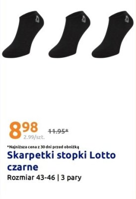 Skarpetki stopki Lotto czarne promocja w Action