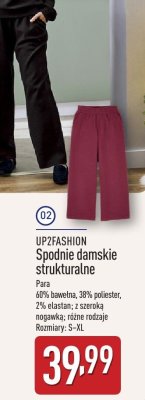 Spodnie damskie strukturalne promocja w Aldi