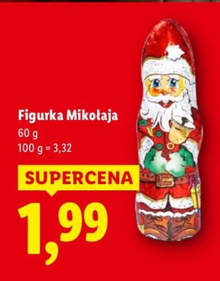 Czekoladowa figurka Mikołaja promocja w Lidl