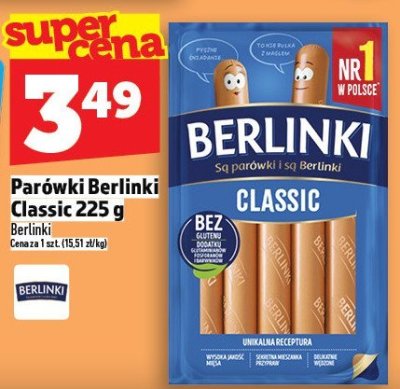 Parówki Parówki Berlinki Classic 225 g promocja w TOPAZ