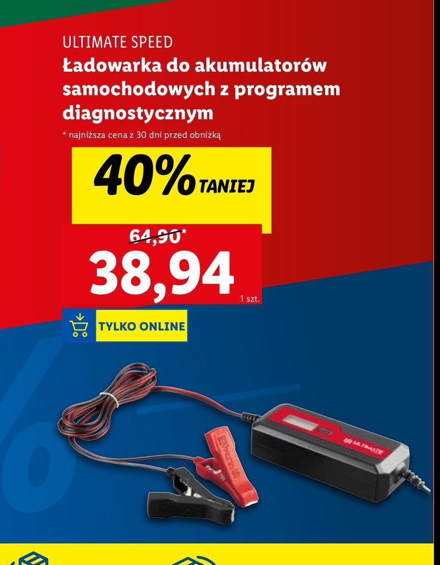 Ładowarka do akumulatorów z programem diagnostycznym Ultimate speed promocja w Lidl