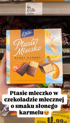 Ptasie mleczko w czekoladzie mlecznej o smaku słonego karmelu  promocja w Intermarche