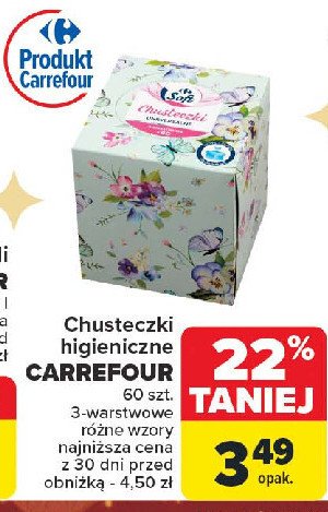 Chusteczki higieniczne uniwersalne Carrefour soft promocja