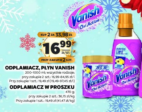 Odplamiacz w żelu Vanish oxi action promocja w Stokrotka