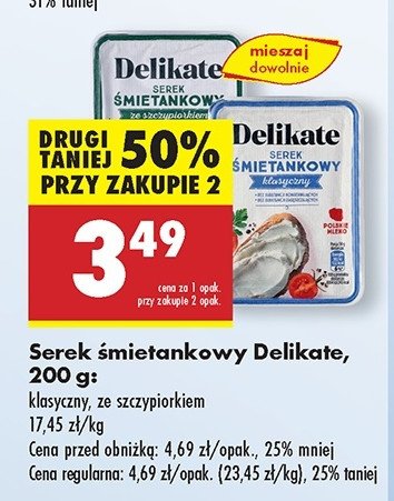 Serek śmietankowy ze szczypiorkiem Delikate promocja w Biedronka