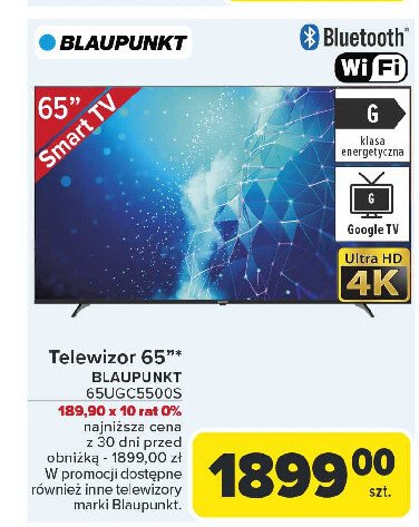 Telewizor 65" 65ugc5500s Blaupunkt promocja w Carrefour