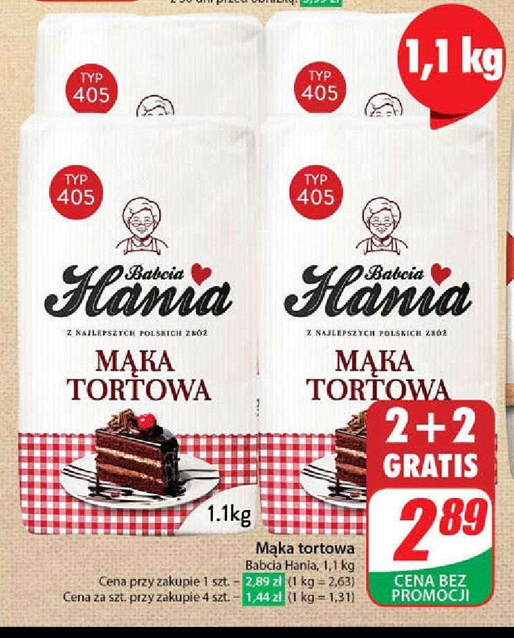 Mąka tortowa typ 405 Babcia hania promocja