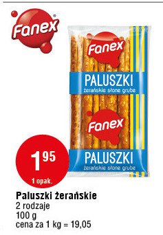 Paluszki żerańskie słone Fanex promocja