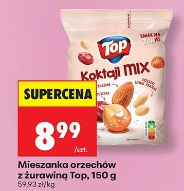 Mieszanka orzechów z żurawiną Top, 150 g promocja w Biedronka