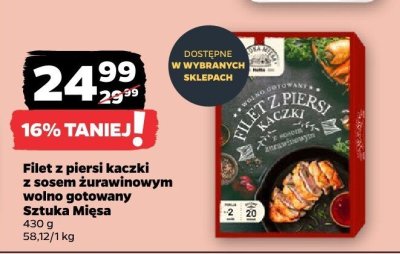 Filet z piersi kaczki z sosem żurawinowym wolno gotowany  promocja w Netto