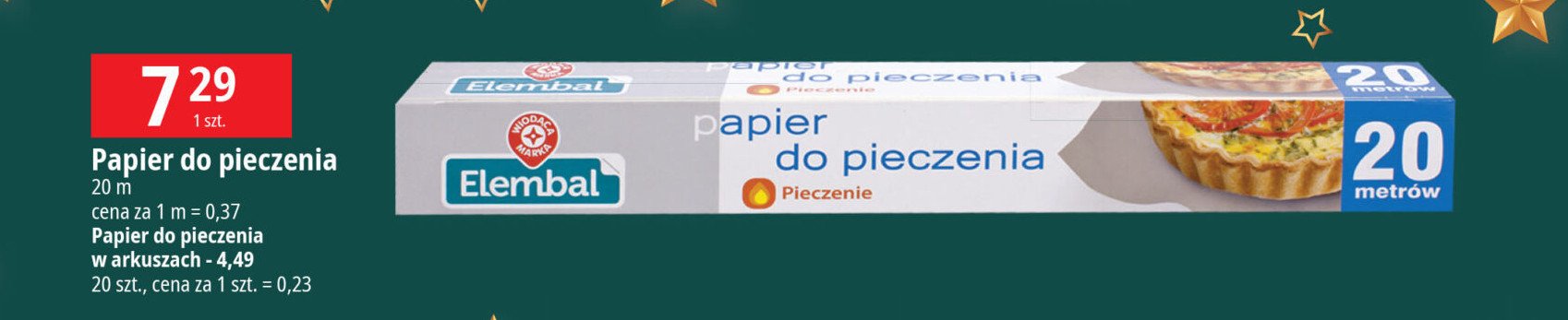 Papier do pieczenia 20 m Wiodąca marka elembal promocja