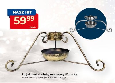Stojak pod choinkę metalowy S2, złoty promocja w PSB Mrówka