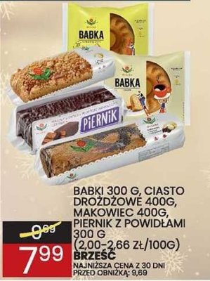 Babka ciasto drożdżowe 300g promocja w Wafelek