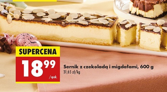 Sernik z czekolad膮 i migda艂ami promocja