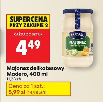 Majonez delikatesowy Madero, 400 ml promocja w Biedronka