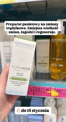 Preparat punktowy Normacne Therapy H2O2 Acne Spot Treatment promocja w Hebe