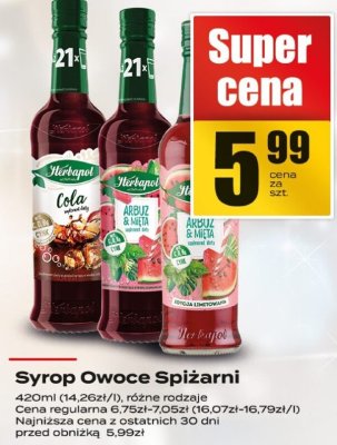 Syrop Owocowy Spiżarni Cola różne rodzaje promocja w Supeco
