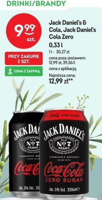 Jack Daniel's & Cola, Jack Daniel's Cola Zero 0,33l promocja w Żabka