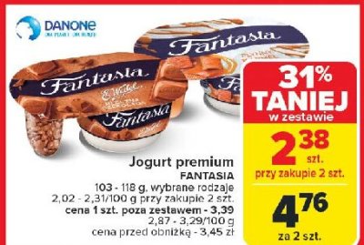 Jogurt p艂ynny karmel Danone fantasia promocja