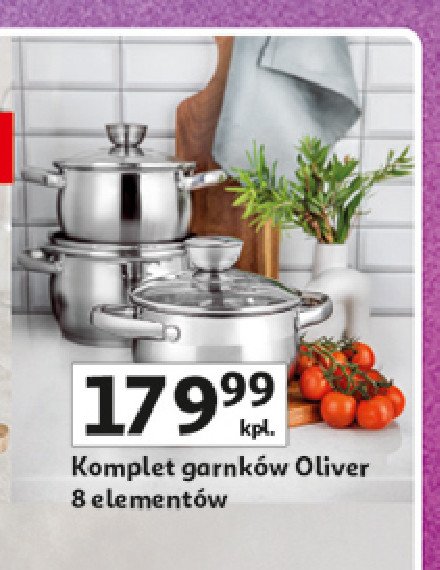 Komplet garnków oliver Florentyna promocja w Auchan