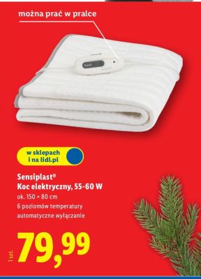 Koc elektryczny Sensiplast 55-60 W promocja w Lidl