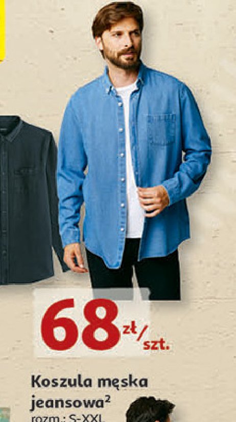 Koszula męska jeansowa s-xxl Auchan inextenso promocja