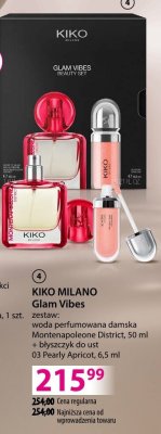 Zestaw KIKO MILANO Glam Vibes woda perfumowana damska Montenapoleone District + błyszczyk do ust promocja w Hebe