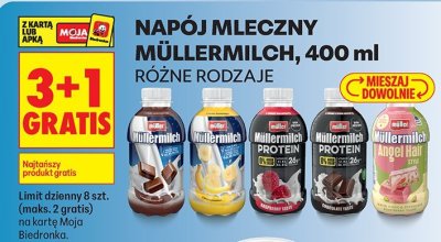 Napój mleczny Müllermilch, 400 ml, różne rodzaje promocja w Biedronka