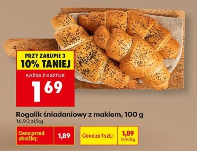 Rogalik śniadaniowy z makiem 100g promocja w Biedronka