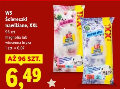 Ściereczki nawilżane W5, XXL promocja w Lidl