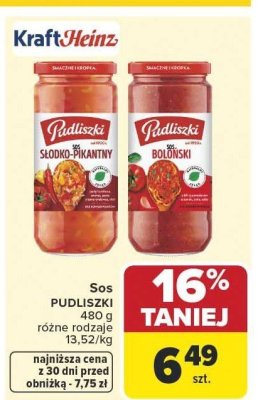 Sos PUDLISZKI 480g różne rodzaje promocja w Carrefour