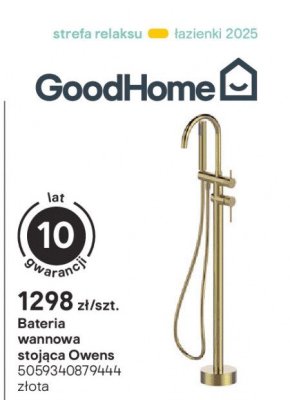Bateria wannowa stojąca Owens złota promocja w Castorama