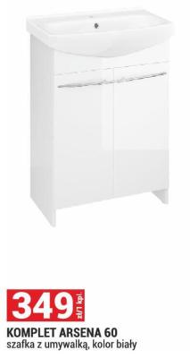 Komplet ARSENA 60 szafka z umywalką kolor biały promocja w Merkury Market