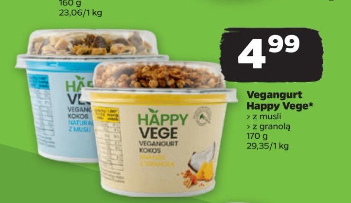 Vegangurt kokos naturalny z musli Happy vege promocja