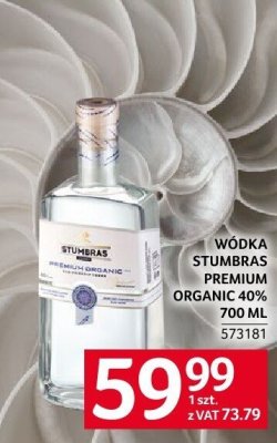 Wódka Stumbras Premium Organic 40% 700ml promocja w Selgros