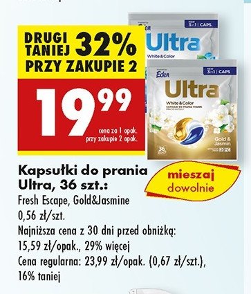 Kapsułki do prania gold&jasmine Ultra promocja w Biedronka