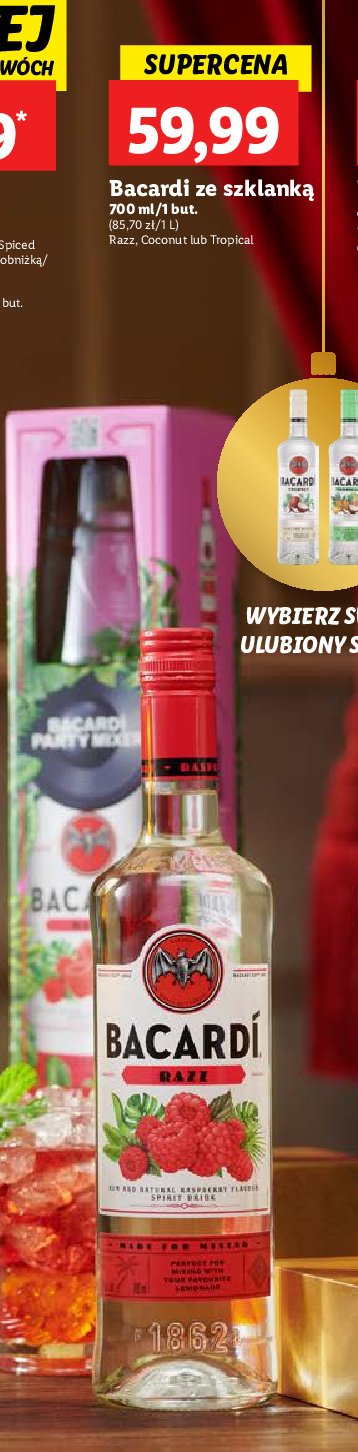 Rum + szklanka Bacardi tropical promocja w Lidl