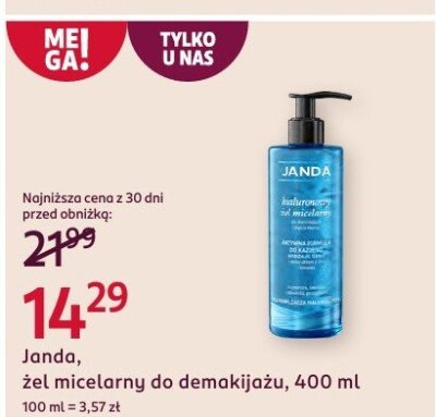 Żel micelarny do demakijażu Janda promocja w Rossmann