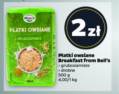 Płatki owsiane drobne Breakfast from bell's promocja