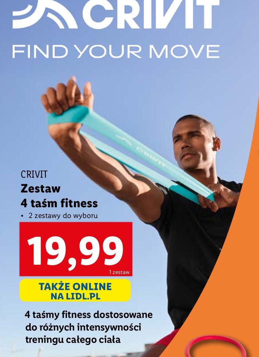 Komplet taśm fitness Crivit promocja w Lidl