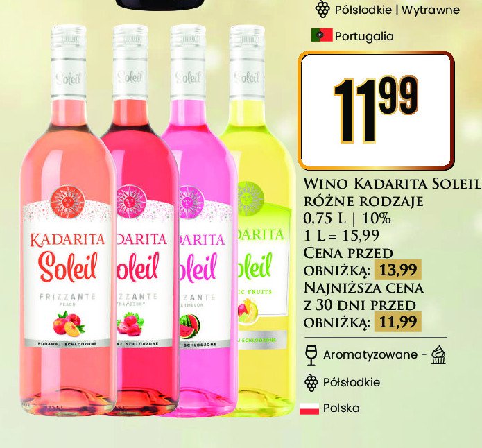 Wino Kadarita soleil frizzante exotic fruits promocja w Dino