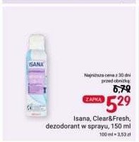 Dezodorant clear & fresh Isana promocja