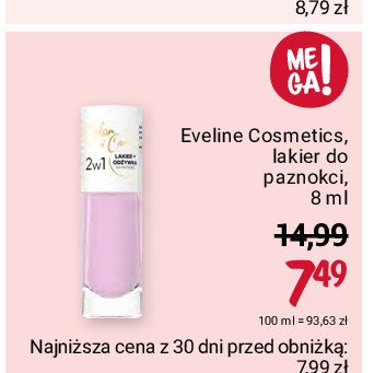 Lakier i od偶ywka do paznokci 2w1 nr. 119 Eveline color & care promocja