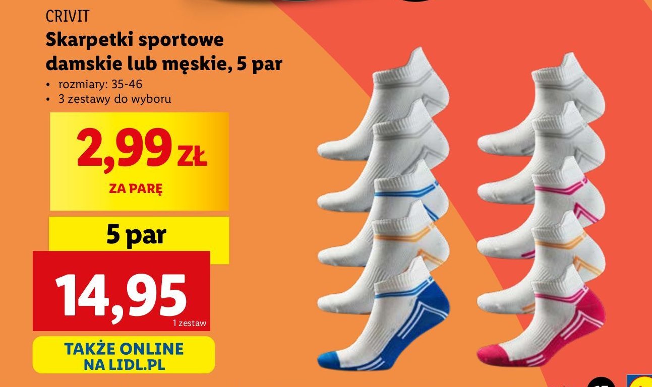Skarpetki męskie Crivit promocja w Lidl