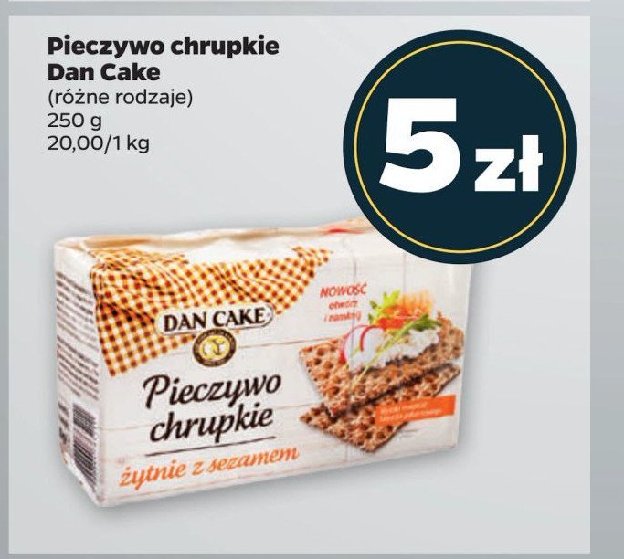 Pieczywo chrupkie żytnie z sezamem Dan cake promocja