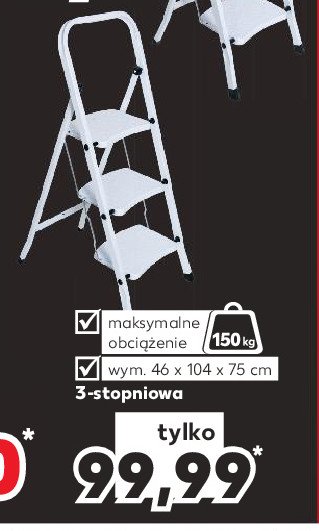 Drabina sk艂adana 3-stopniowa 46 x 104 x 75 cm promocja