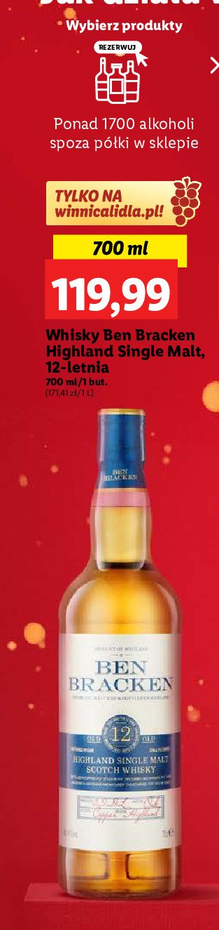 Whisky Ben bracken 12yo promocja w Lidl